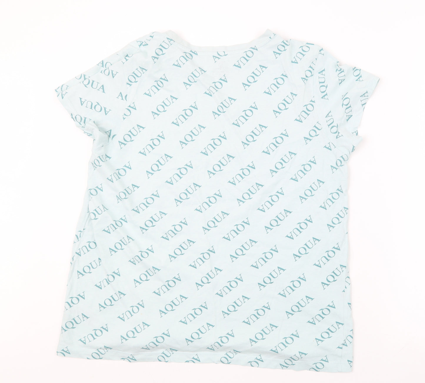 Primark Womens Blue Geometric  Basic T-Shirt Size 14