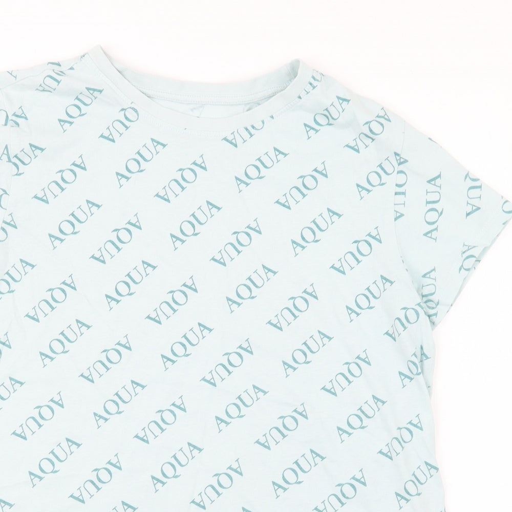 Primark Womens Blue Geometric  Basic T-Shirt Size 14