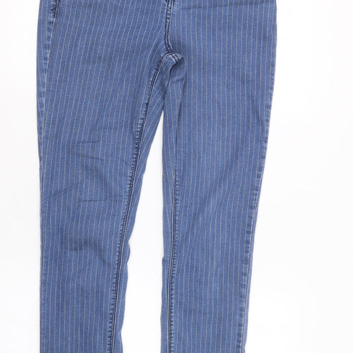 TU Womens Blue Striped Denim Straight Jeans Size 10 L30 in