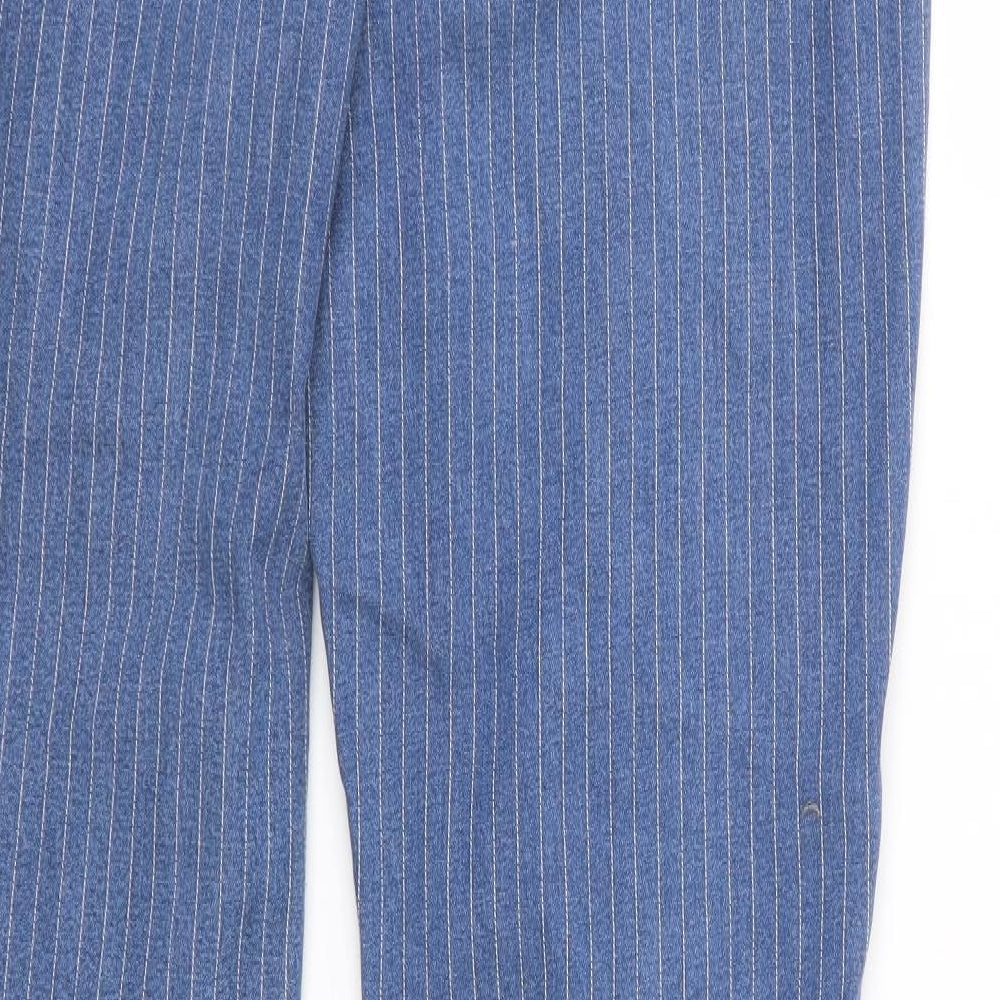 TU Womens Blue Striped Denim Straight Jeans Size 10 L30 in