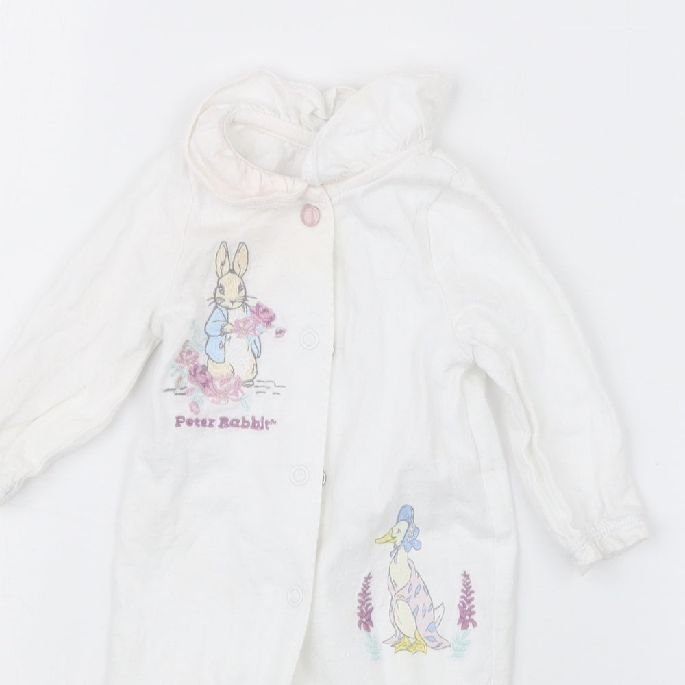 TU Girls White   Coverall Outfit/Set Size Newborn  - Peter Rabbit