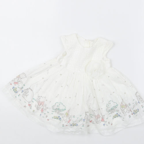 George Girls White   T-Shirt Dress  Size Newborn  - Winnie the Pooh