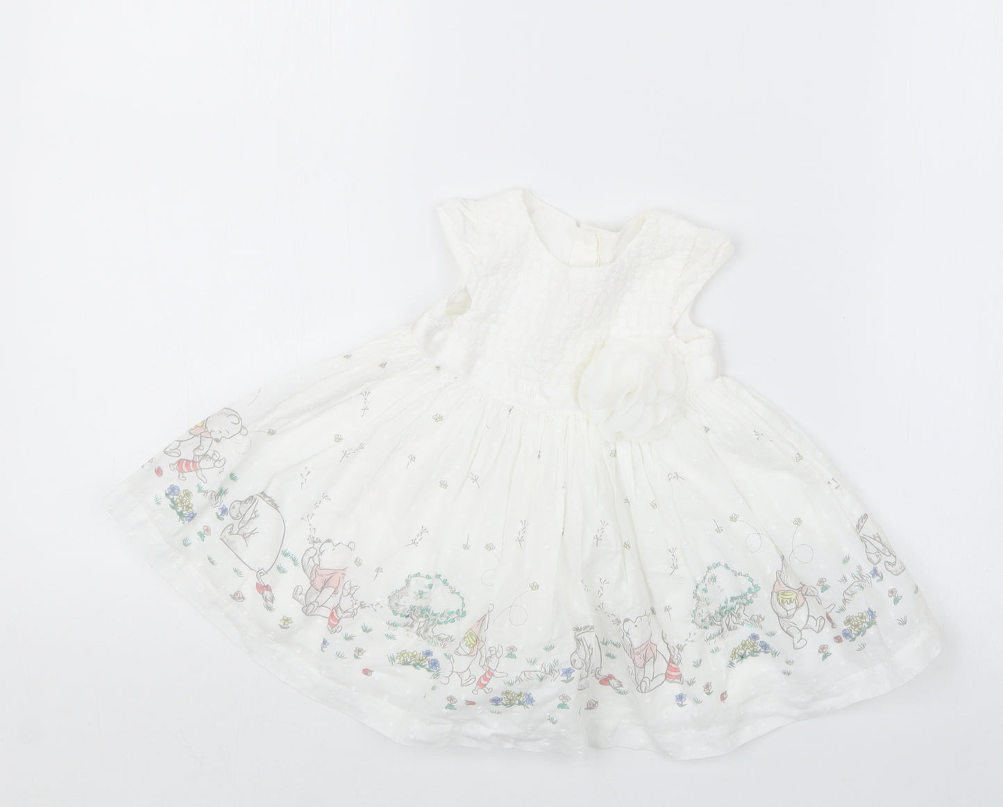 George Girls White   T-Shirt Dress  Size Newborn  - Winnie the Pooh
