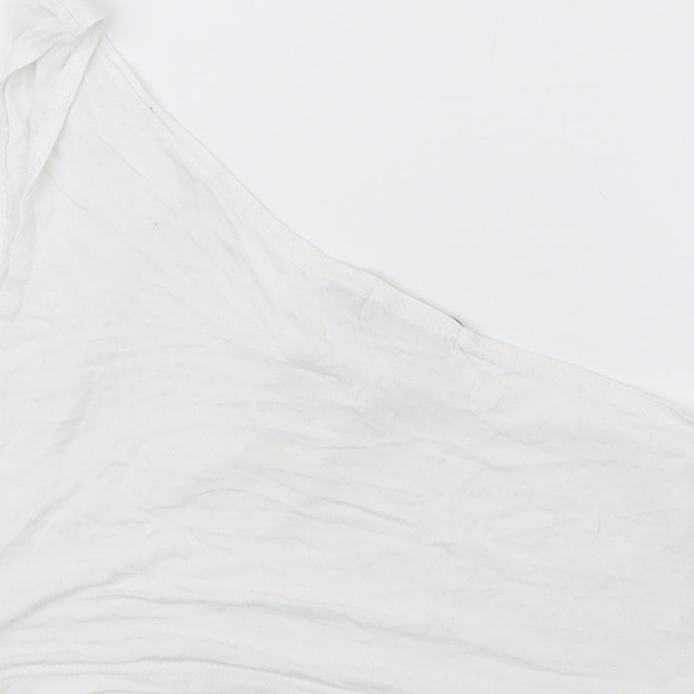 PRETTYLITTLETHING Womens White   Cropped T-Shirt Size 10