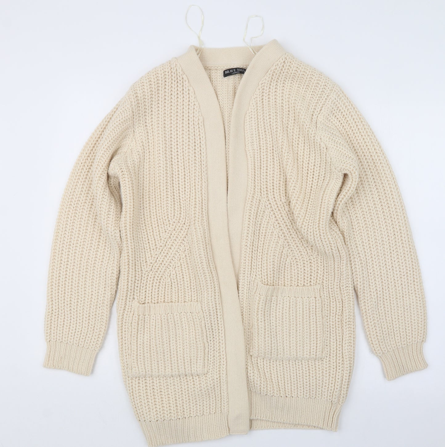 Brave Soul Womens Beige  Knit Cardigan Jumper Size M