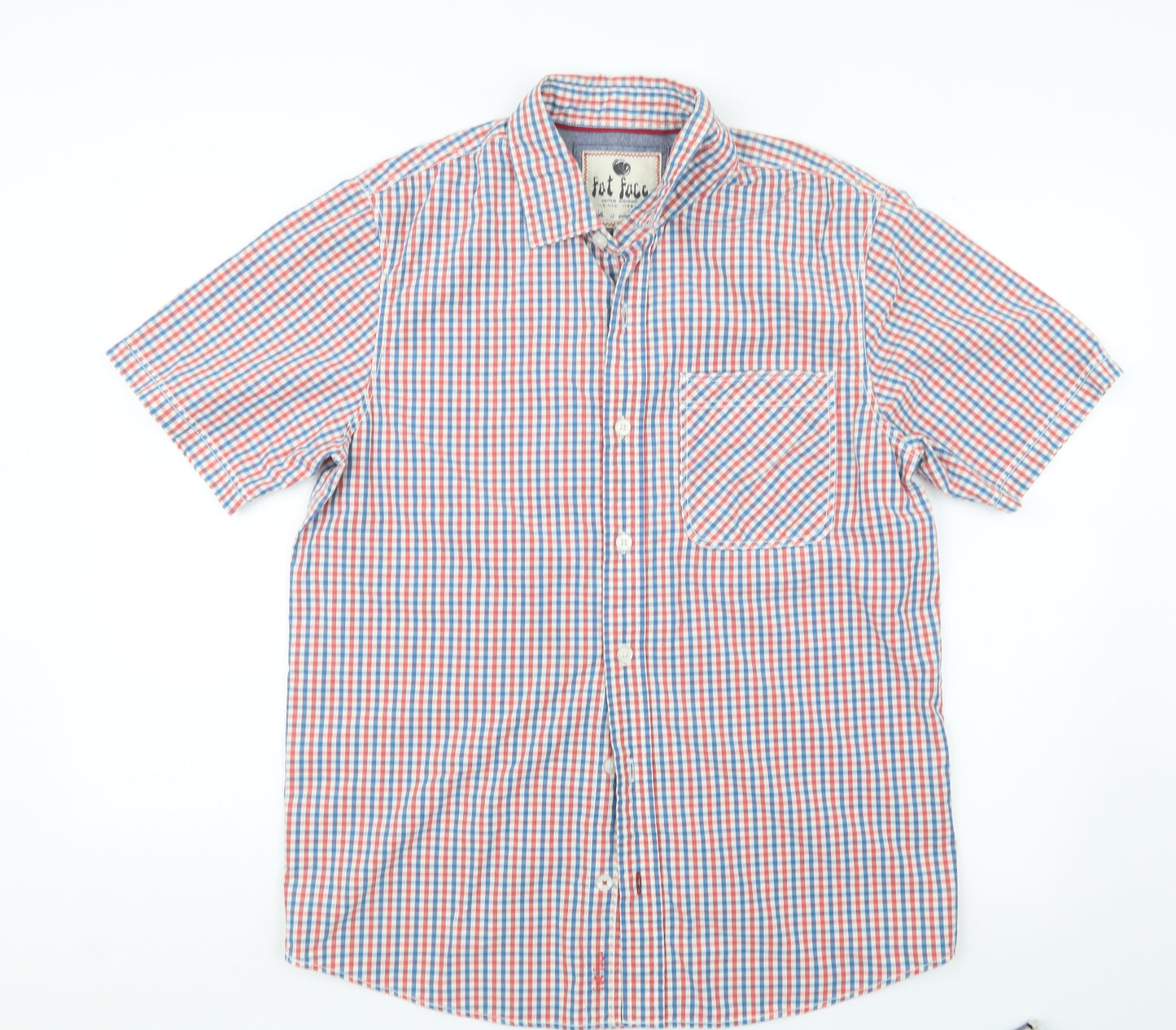 Fat Face Mens Blue Check   Button-Up Size M