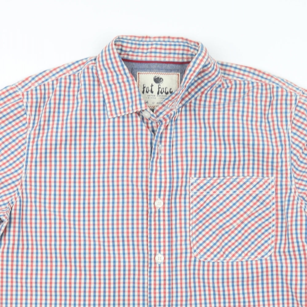 Fat Face Mens Blue Check   Button-Up Size M