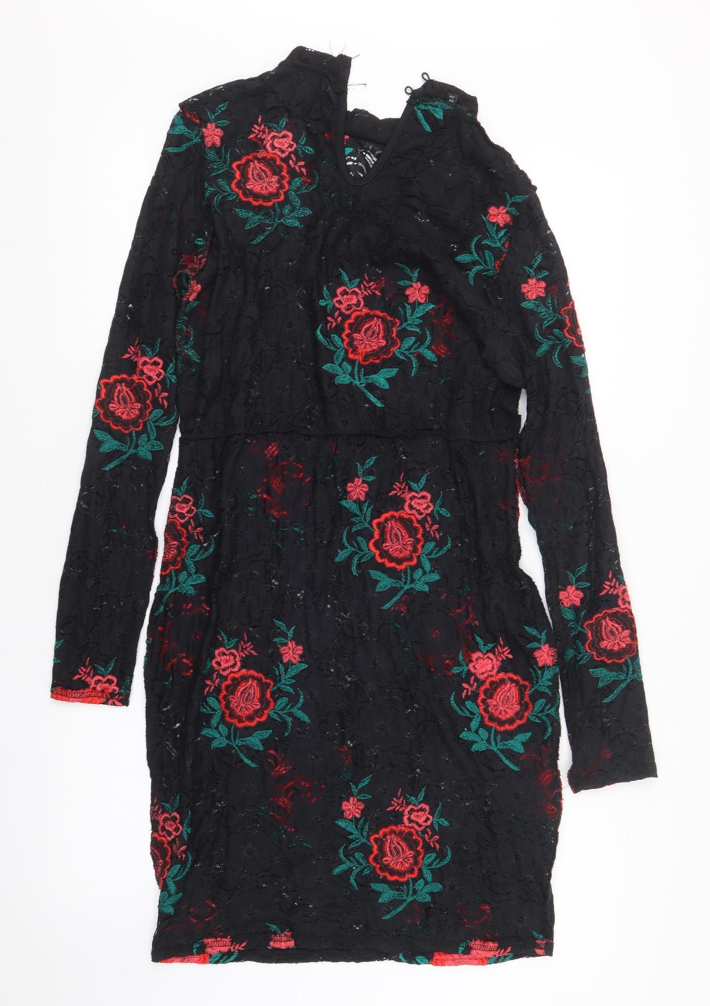 River Island Womens Black  Lace T-Shirt Dress  Size 14
