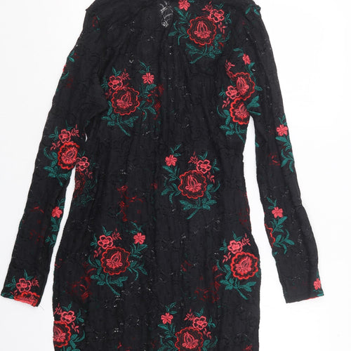 River Island Womens Black  Lace T-Shirt Dress  Size 14