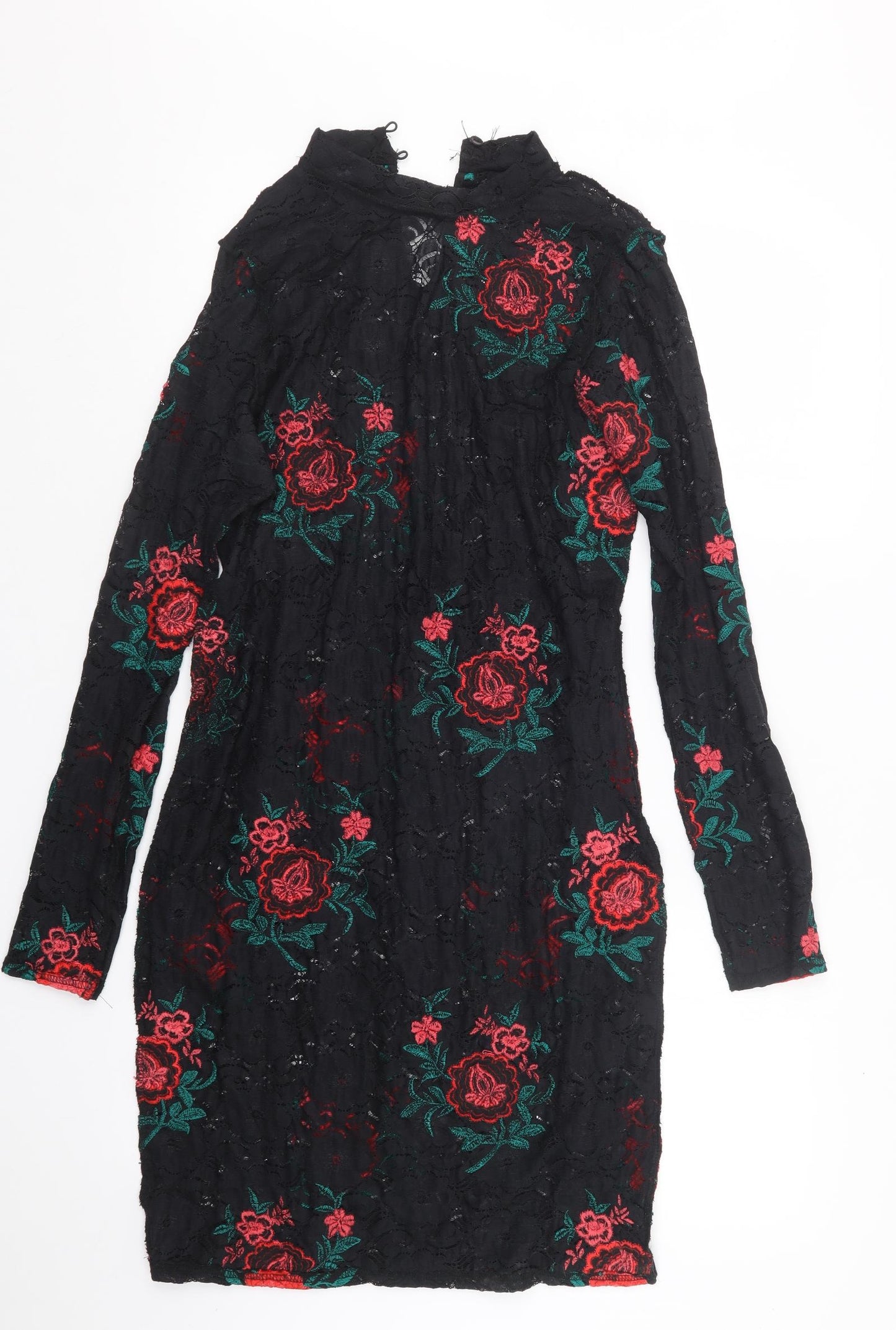 River Island Womens Black  Lace T-Shirt Dress  Size 14