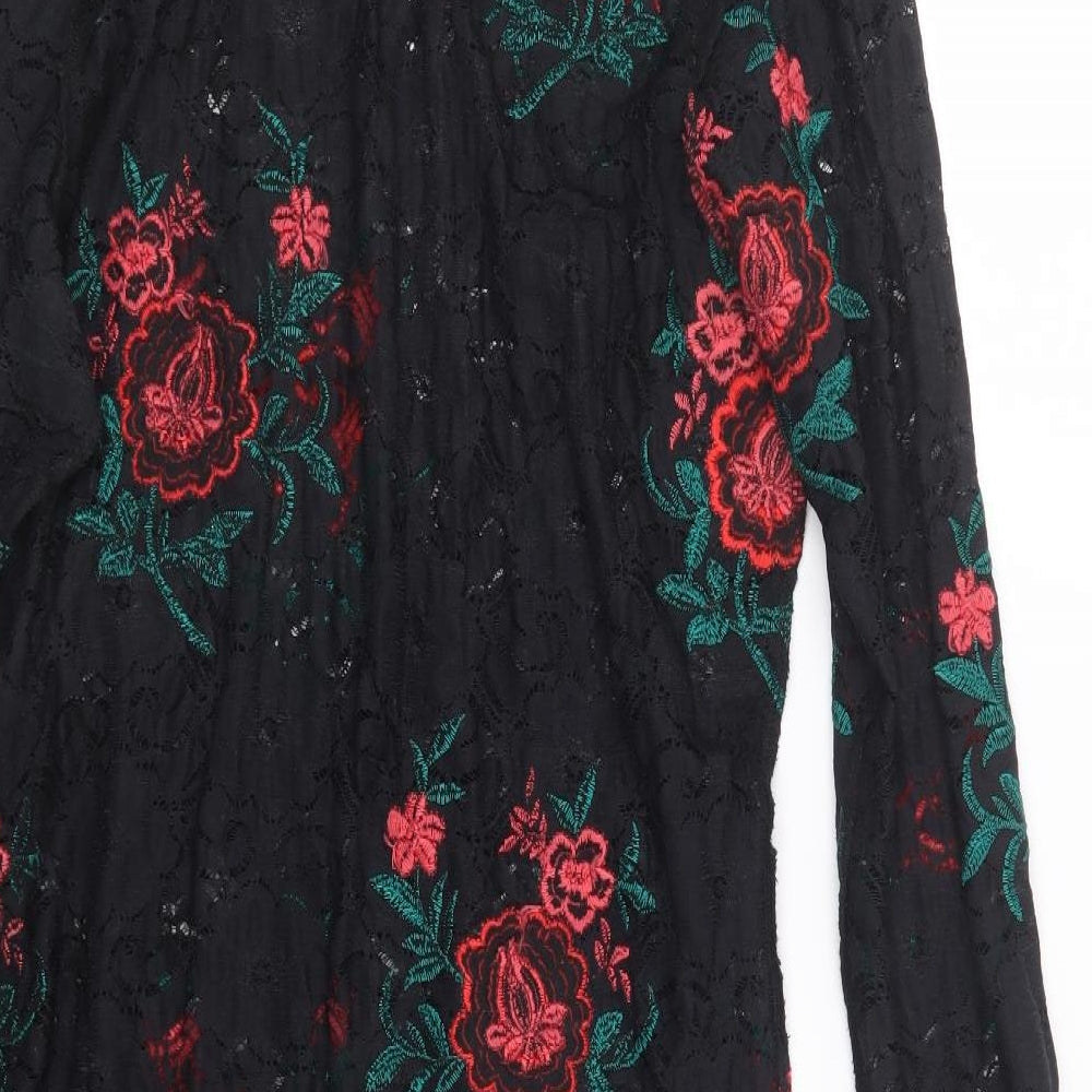 River Island Womens Black  Lace T-Shirt Dress  Size 14
