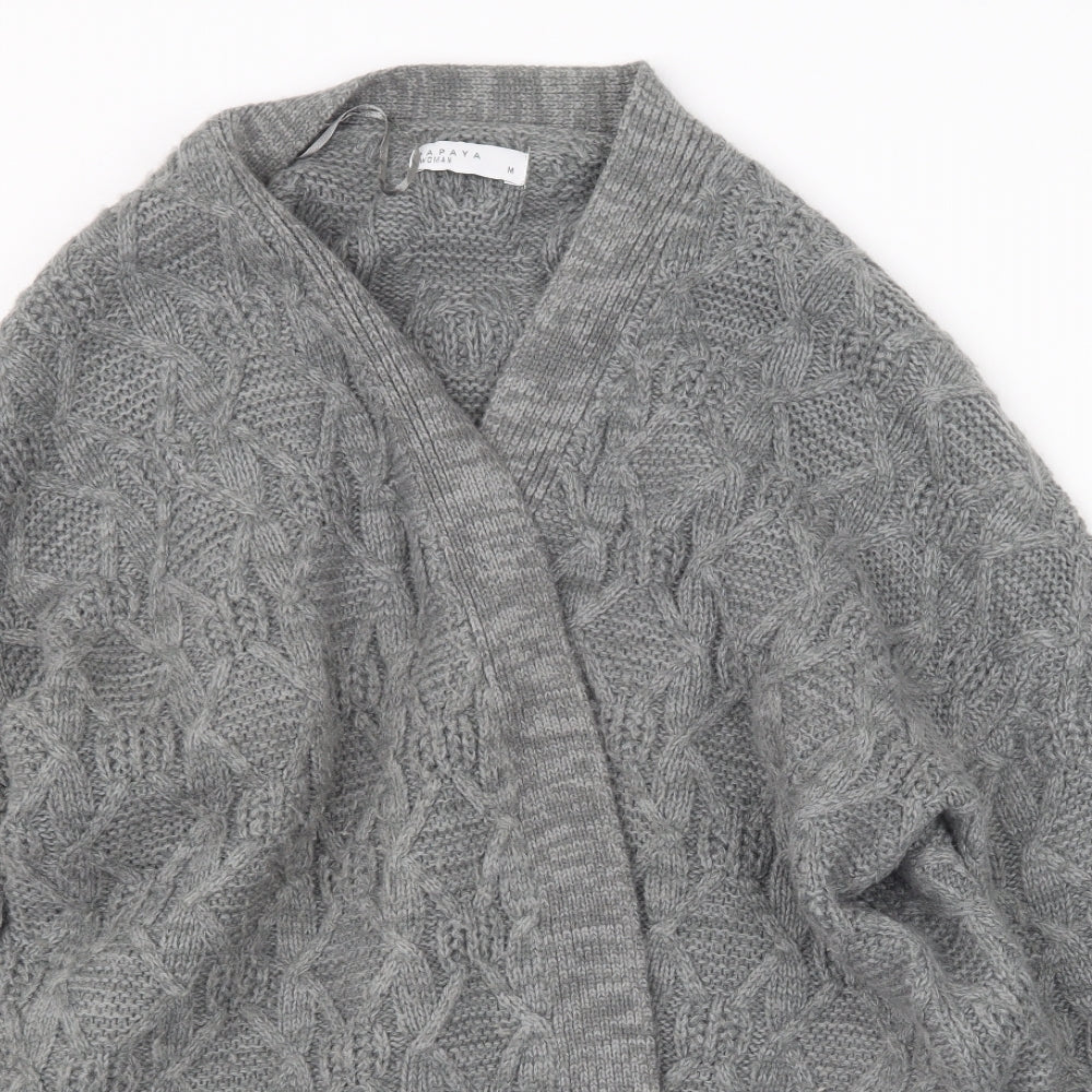 Papaya Womens Grey  Knit Cardigan Jumper Size M