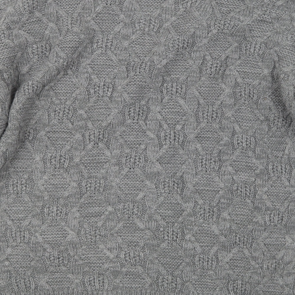 Papaya Womens Grey  Knit Cardigan Jumper Size M