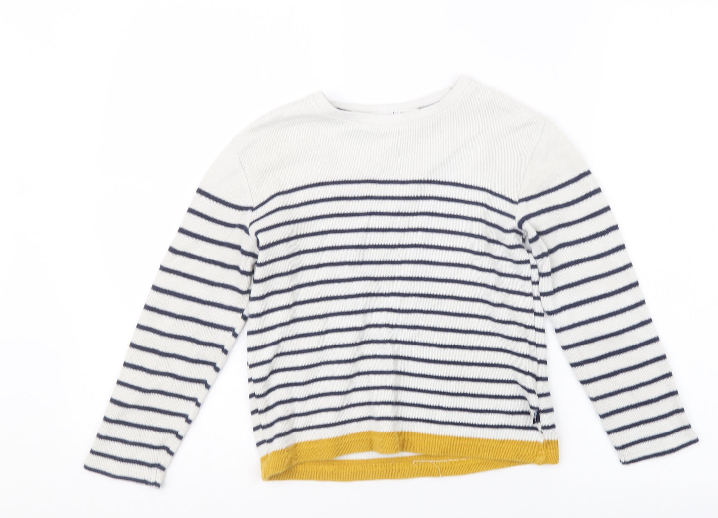 Jasper Conran Girls Blue Striped Knit Pullover Jumper Size 7-8 Years