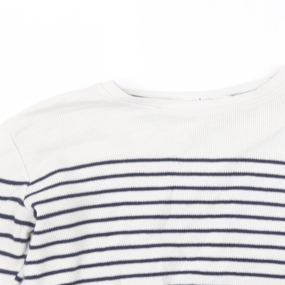 Jasper Conran Girls Blue Striped Knit Pullover Jumper Size 7-8 Years