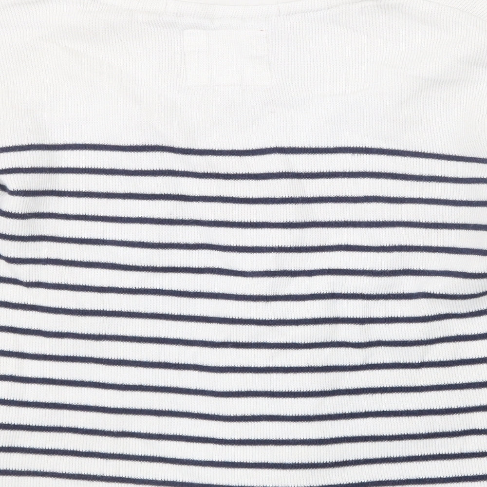 Jasper Conran Girls Blue Striped Knit Pullover Jumper Size 7-8 Years