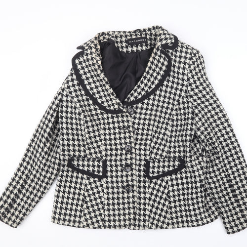 Wardrobe Womens Black Houndstooth  Jacket  Size 14