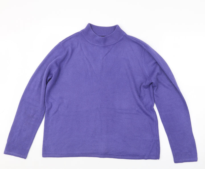 BM Womens Purple Knit Pullover Jumper Size L