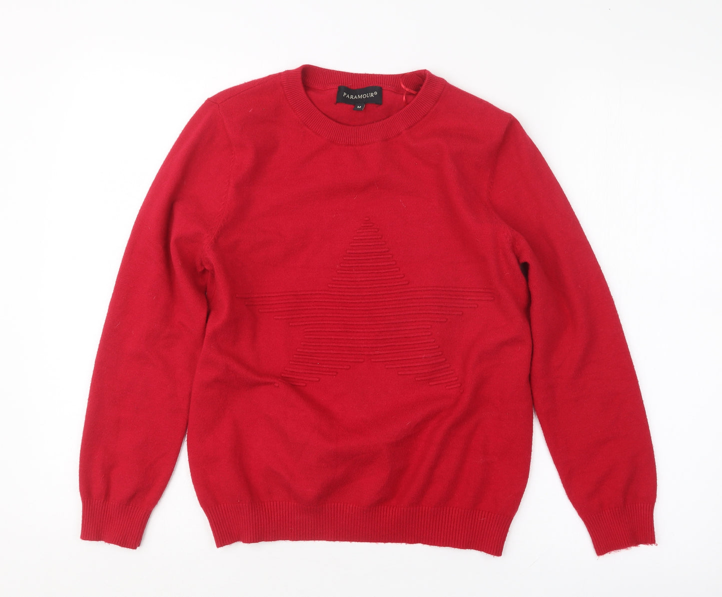 Paramour Womens Red  Knit Pullover Jumper Size M