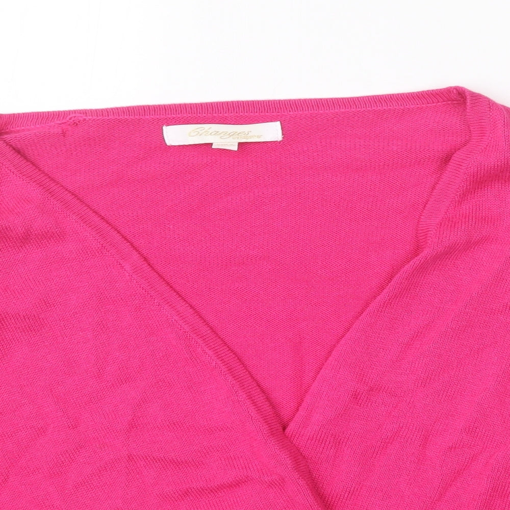 Changes Womens Pink  Knit Cardigan Jumper Size 16