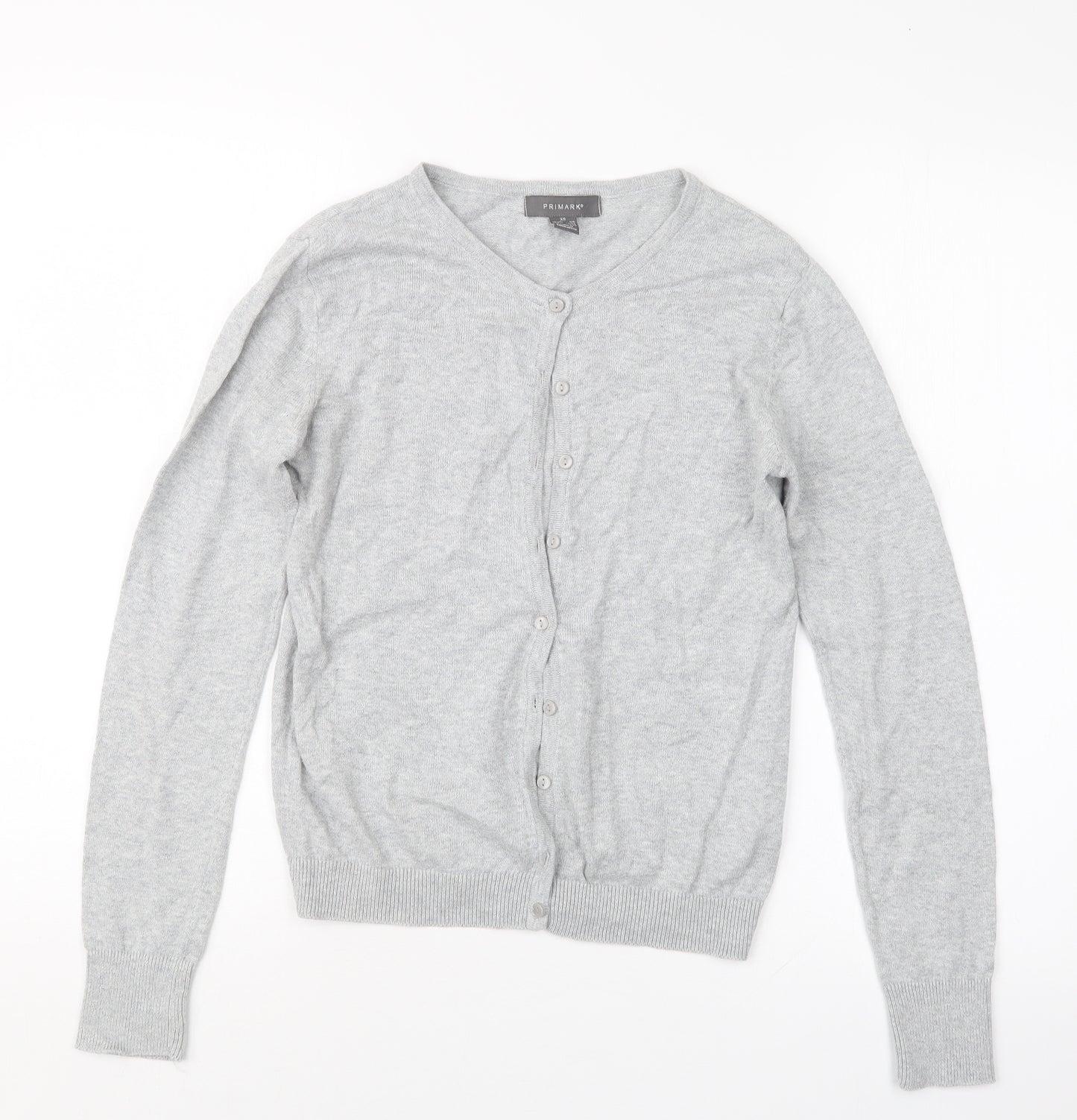 Primark Womens Grey  Knit Cardigan Jumper Size 6