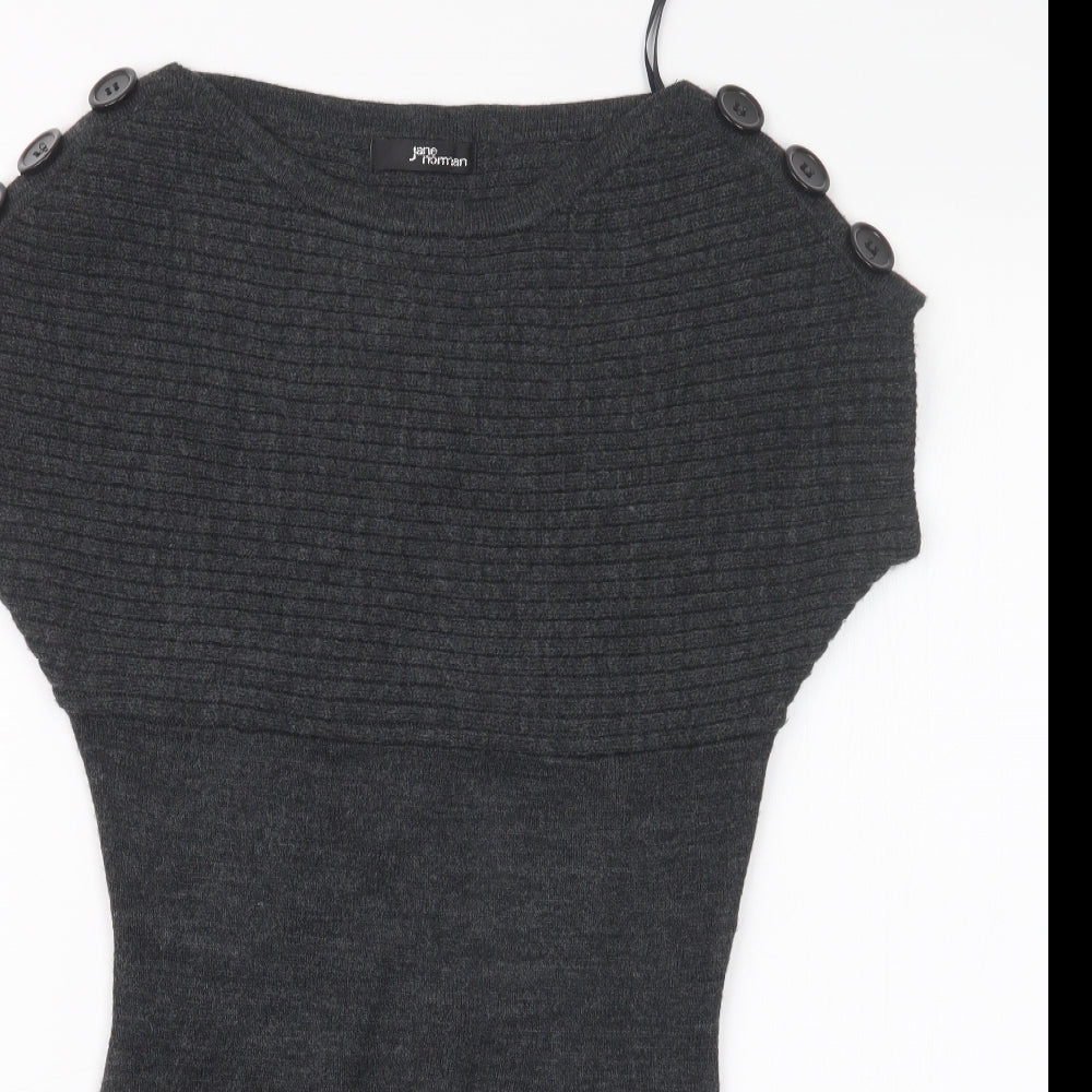Jane Norman Womens Grey  Knit Pullover Jumper Size 6