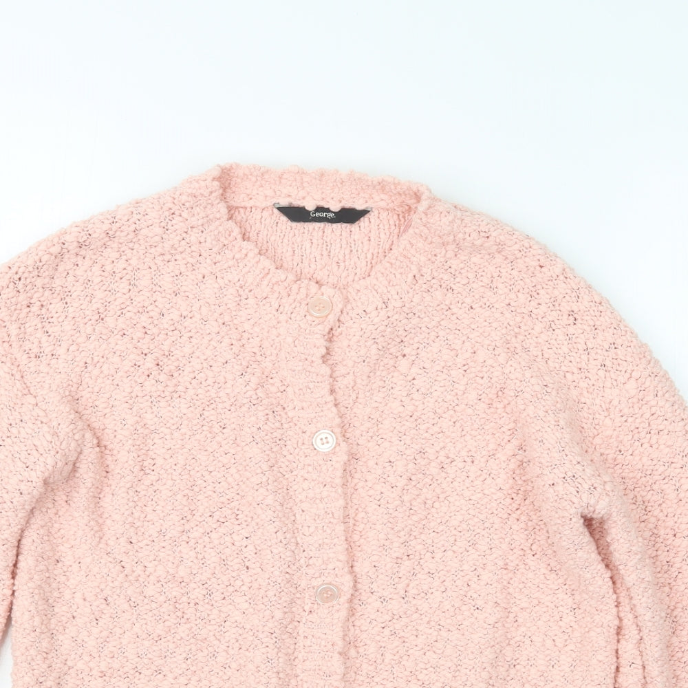 George Girls Pink   Cardigan Jumper Size 10-11 Years
