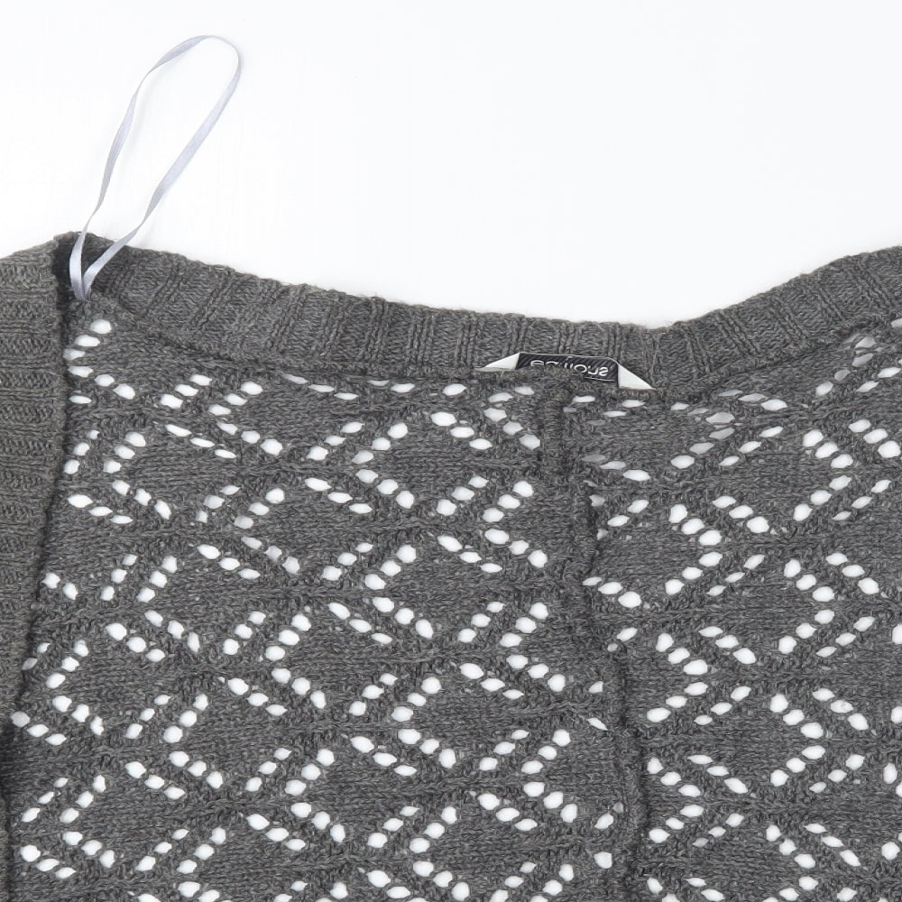 Editions Womens Grey  Knit Cardigan Jumper Size L