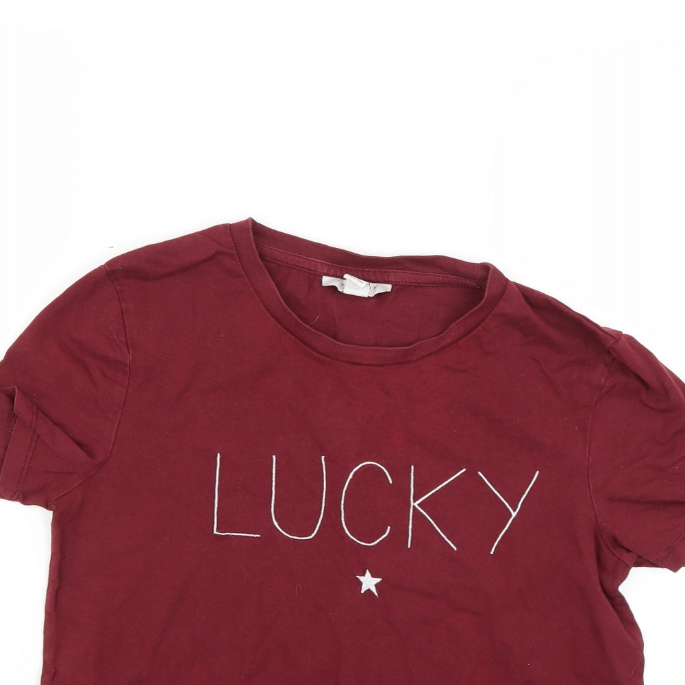 Topshop Womens Red   Basic T-Shirt Size 10