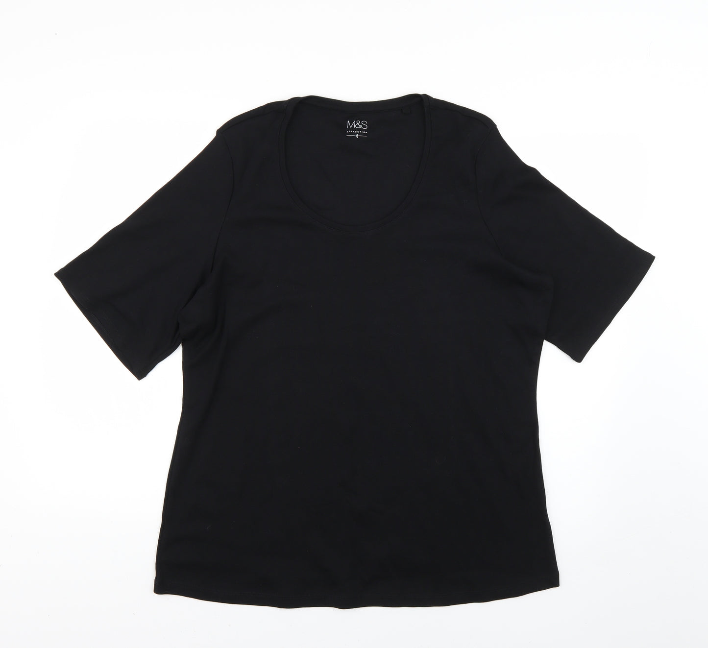 Marks and Spencer Womens Black   Basic T-Shirt Size 24