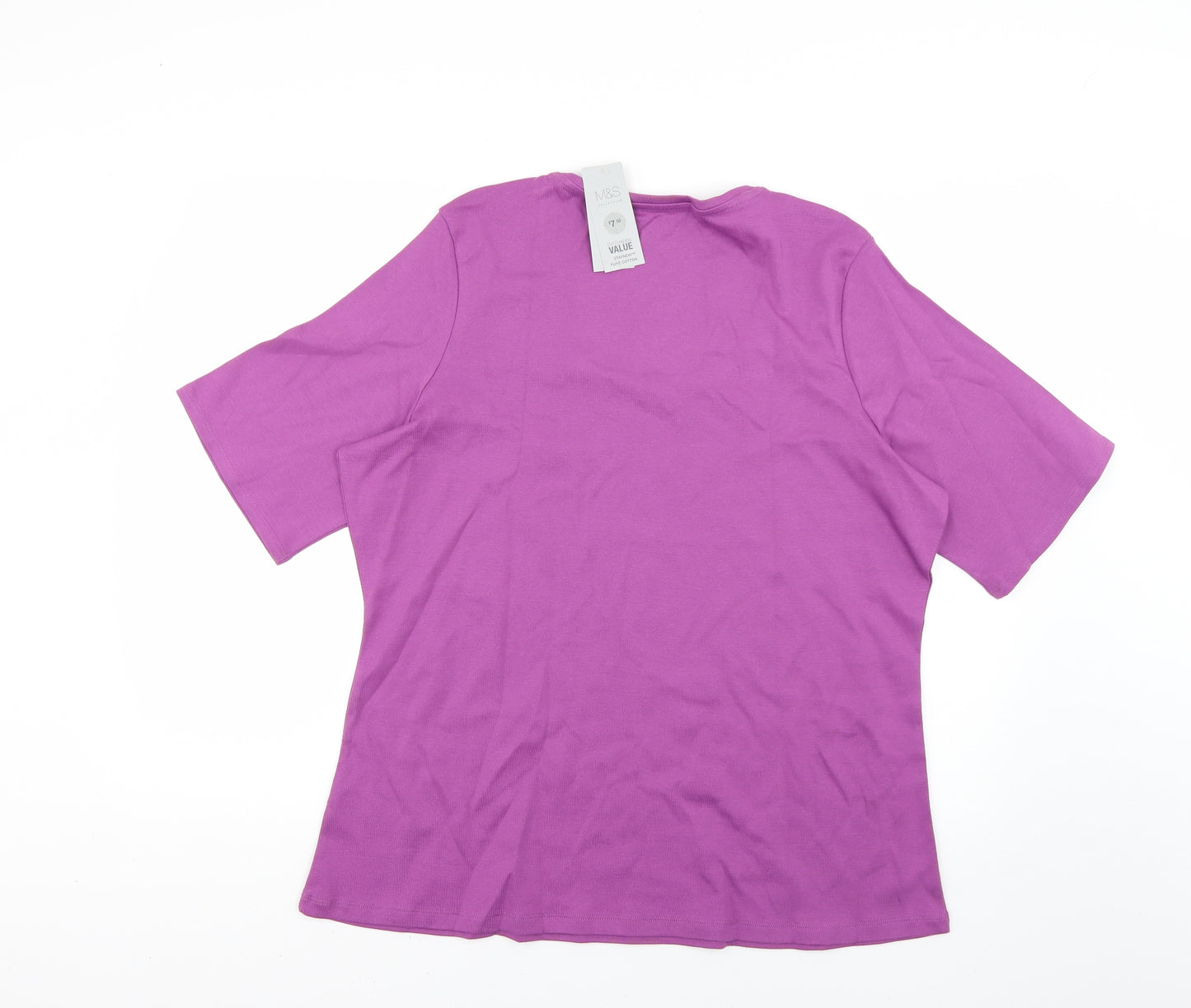 Marks and Spencer Womens Purple   Basic T-Shirt Size 24