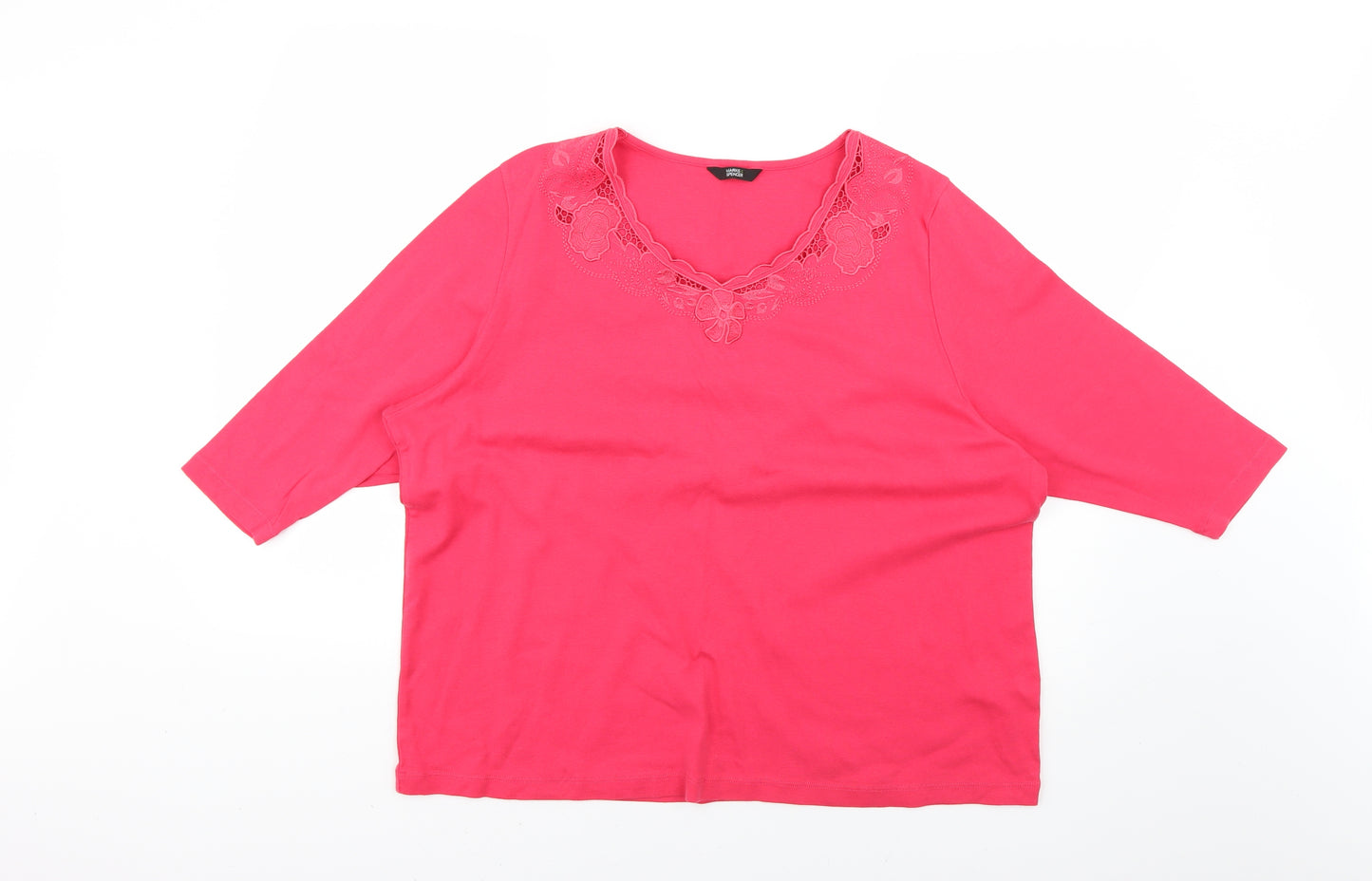 Marks and Spencer Womens Pink   Basic T-Shirt Size 22