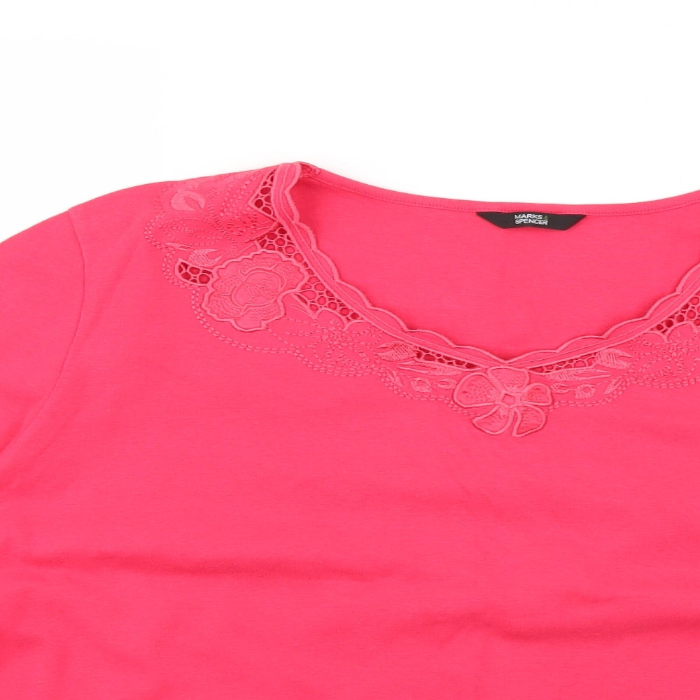 Marks and Spencer Womens Pink   Basic T-Shirt Size 22