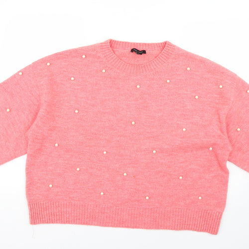 New Look Womens Pink   Pullover Jumper Size L