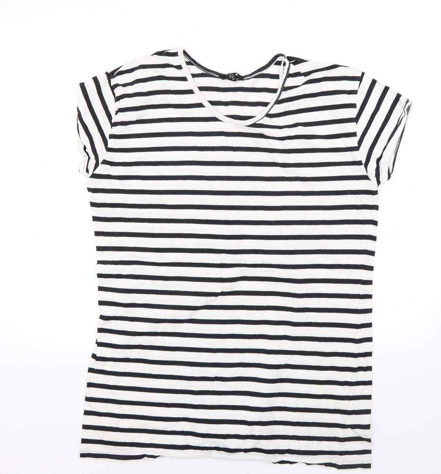 Miso Womens Multicoloured Striped  Basic T-Shirt Size 14