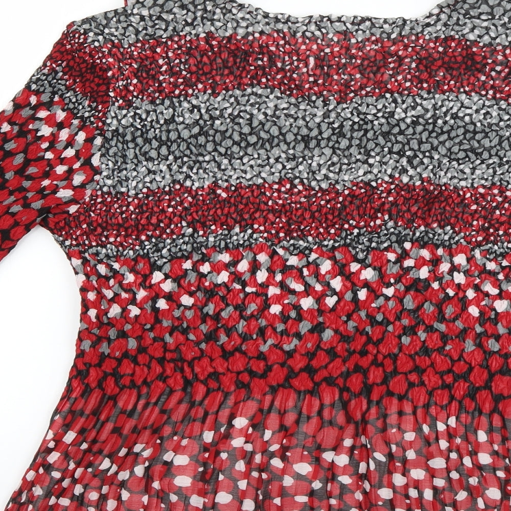 Windsmoor Womens Red Geometric  Basic T-Shirt Size L