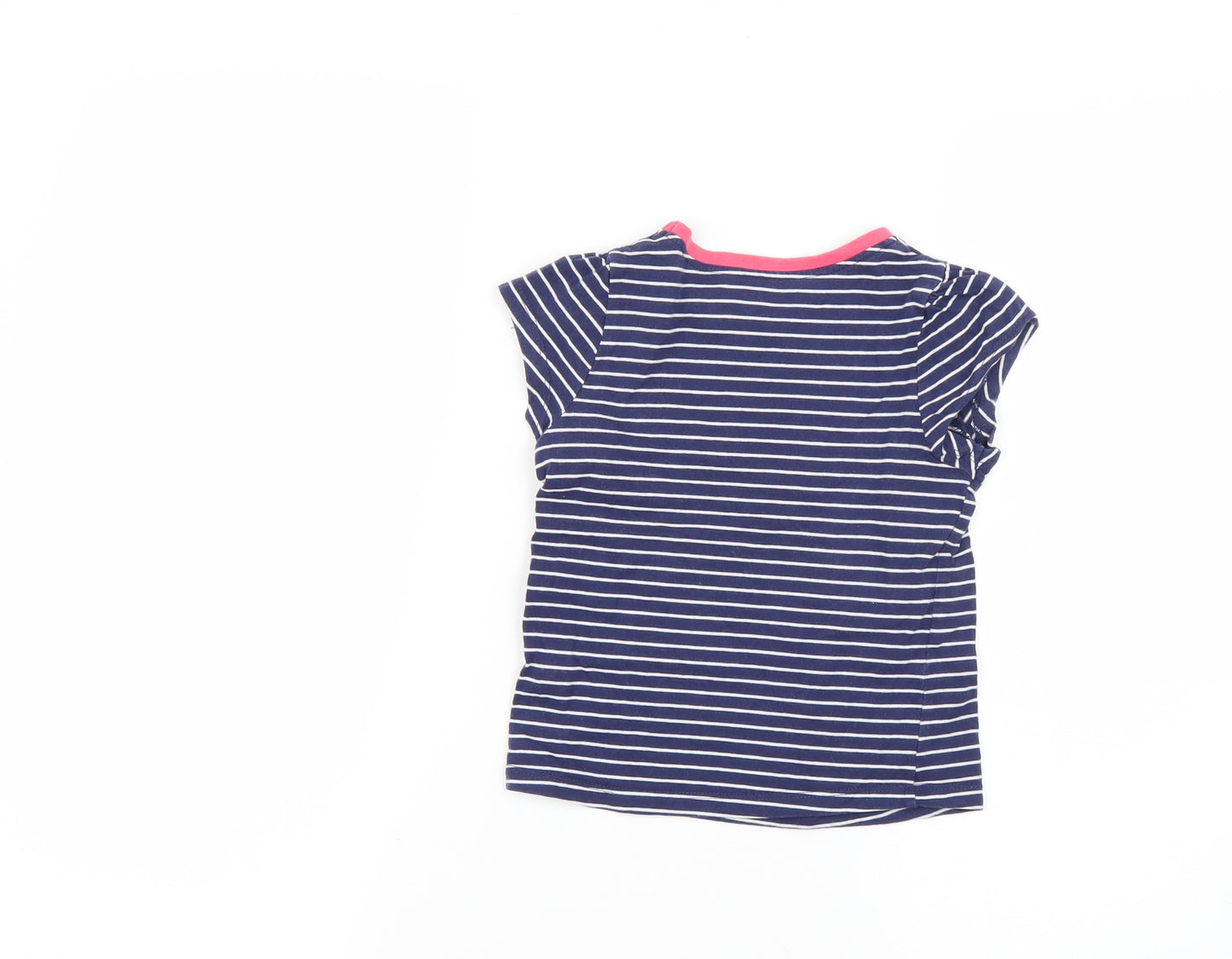 George Girls Blue Striped  Basic T-Shirt Size 2-3 Years
