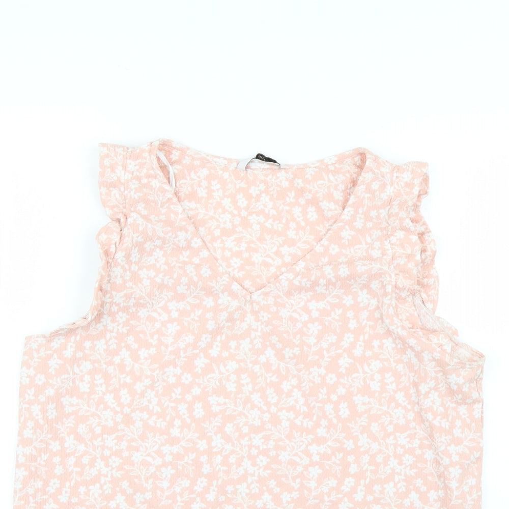 TU Womens Pink Floral  Basic Blouse Size 16