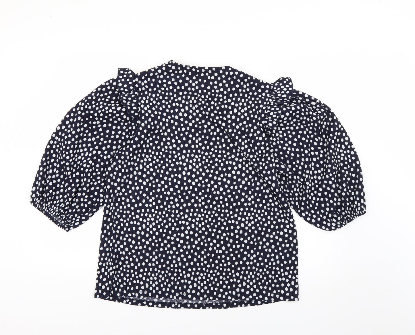 TU Womens Blue Polka Dot  Basic Blouse Size 18