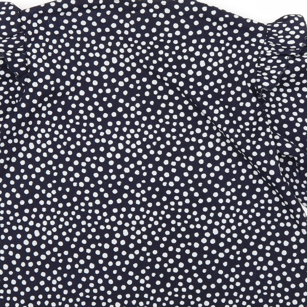 TU Womens Blue Polka Dot  Basic Blouse Size 18