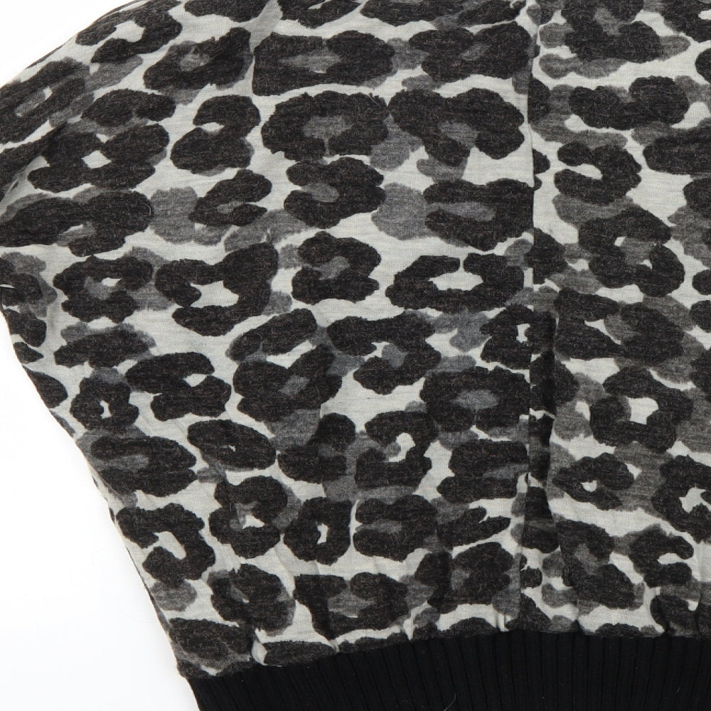 vegas Womens Brown Animal Print  Pullover Jumper Size M