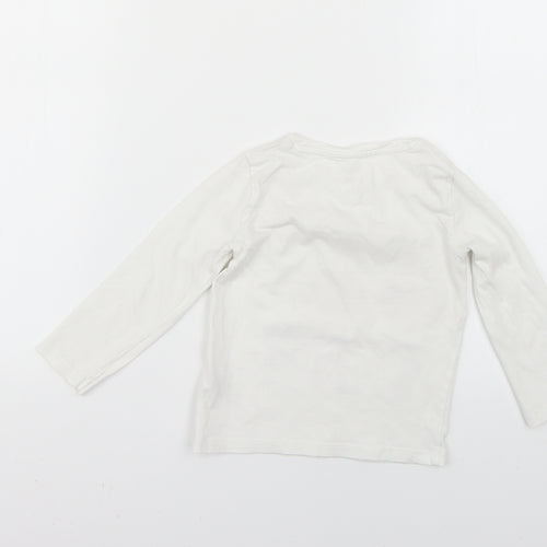 F&F Girls White Geometric  Basic T-Shirt Size 2-3 Years