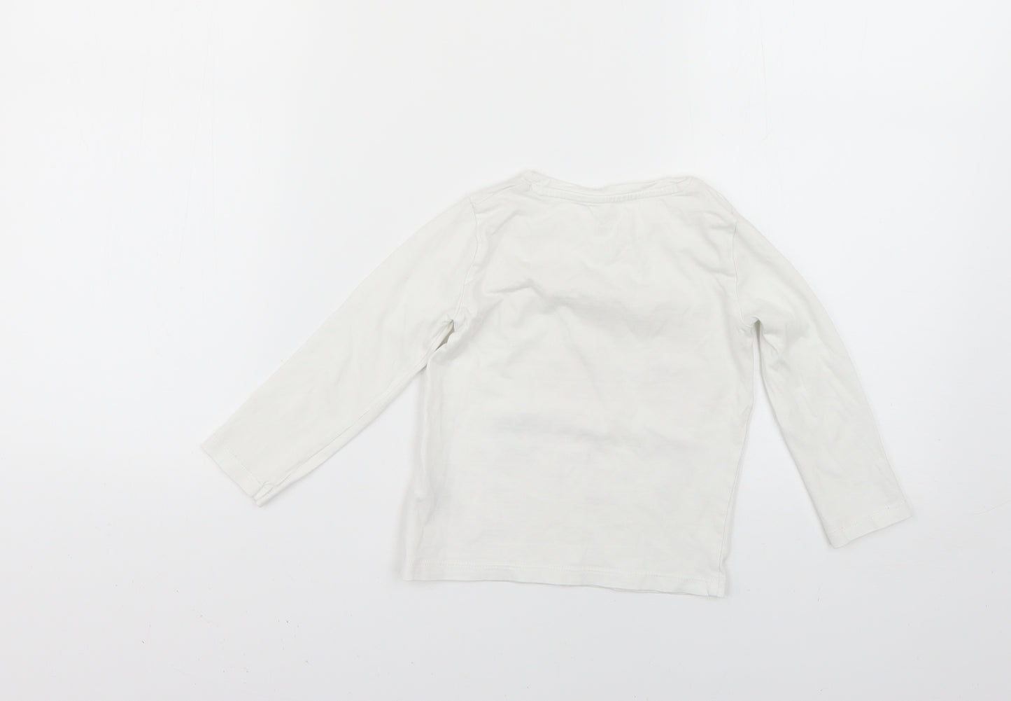 F&F Girls White Geometric  Basic T-Shirt Size 2-3 Years