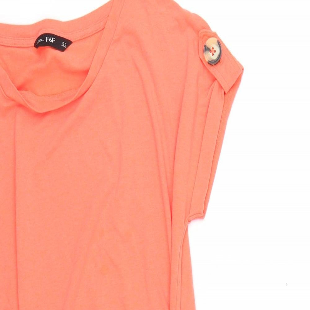 F&F Womens Orange   Basic T-Shirt Size 14