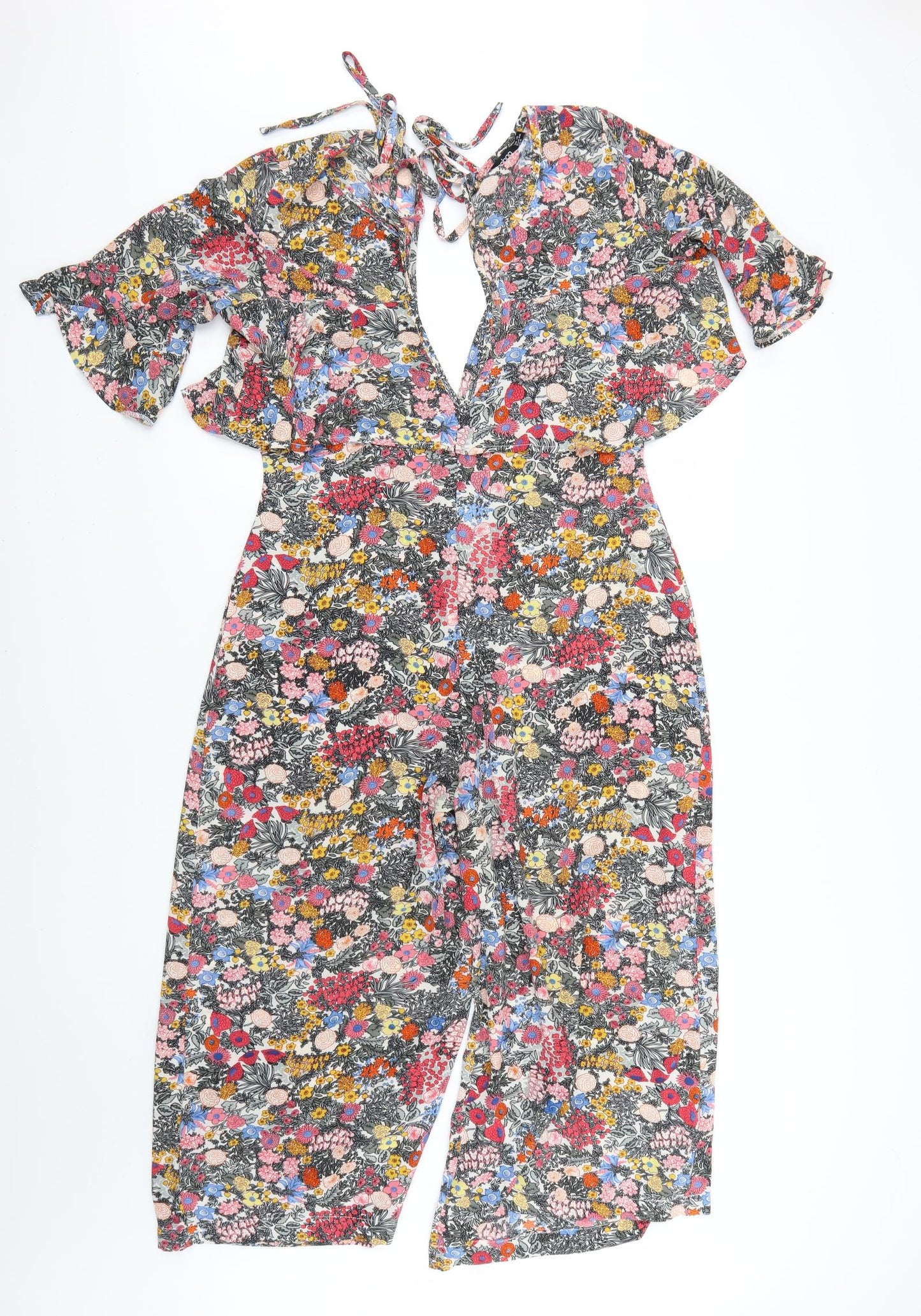 Boohoo Womens Multicoloured Geometric  Jumpsuit One-Piece Size 12