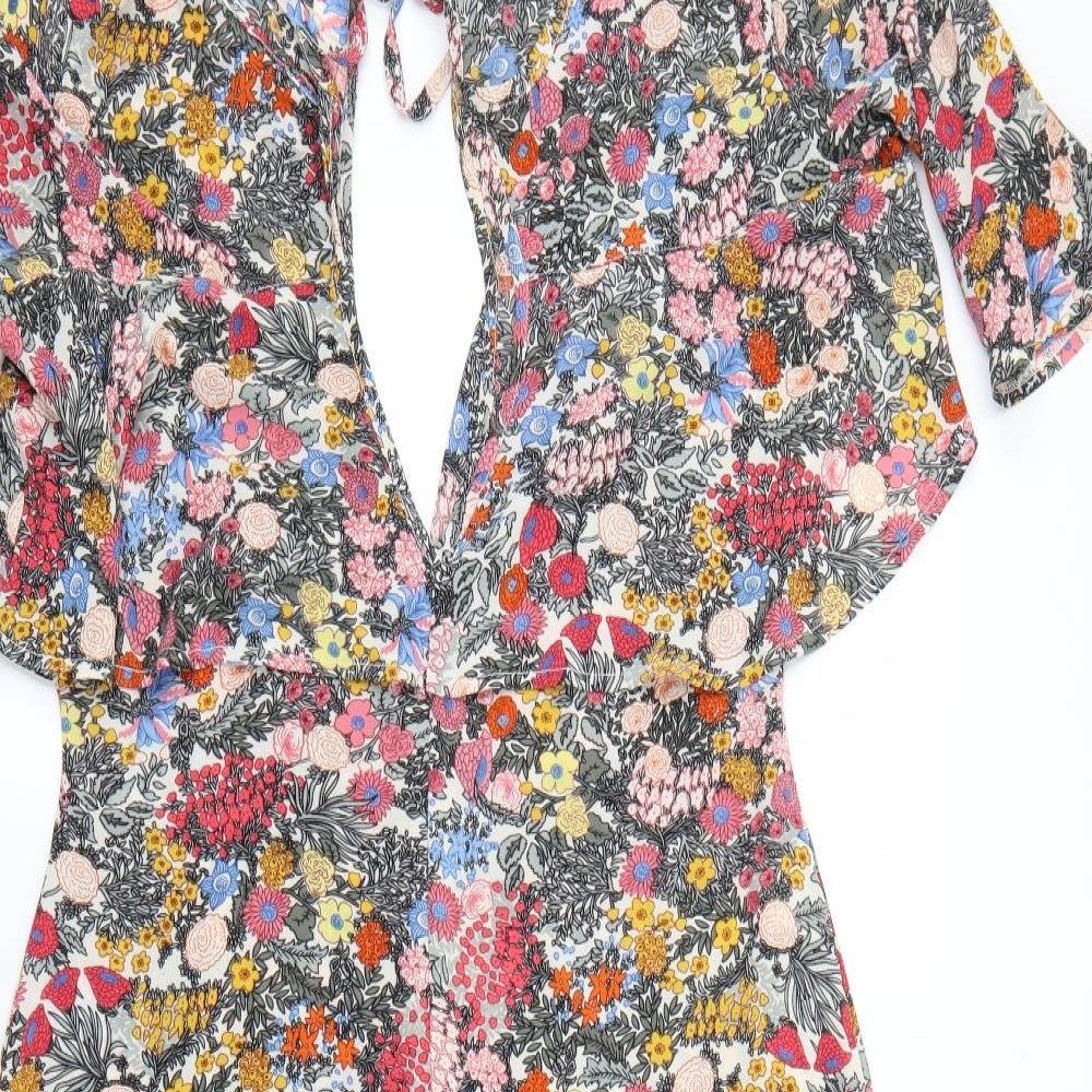 Boohoo Womens Multicoloured Geometric  Jumpsuit One-Piece Size 12