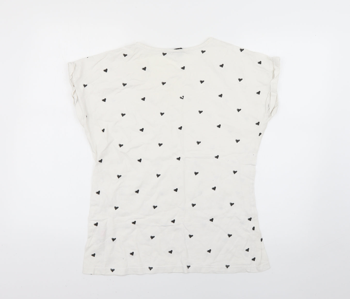 Miso Womens White Geometric  Basic T-Shirt Size 16