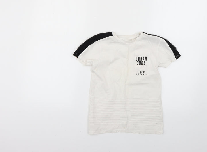 pep&co Boys White   Basic T-Shirt Size 7-8 Years