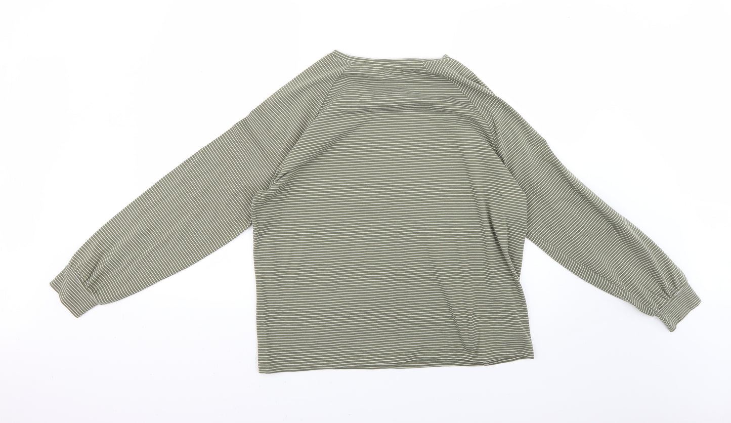 NEXT Womens Green Striped  Basic T-Shirt Size 12