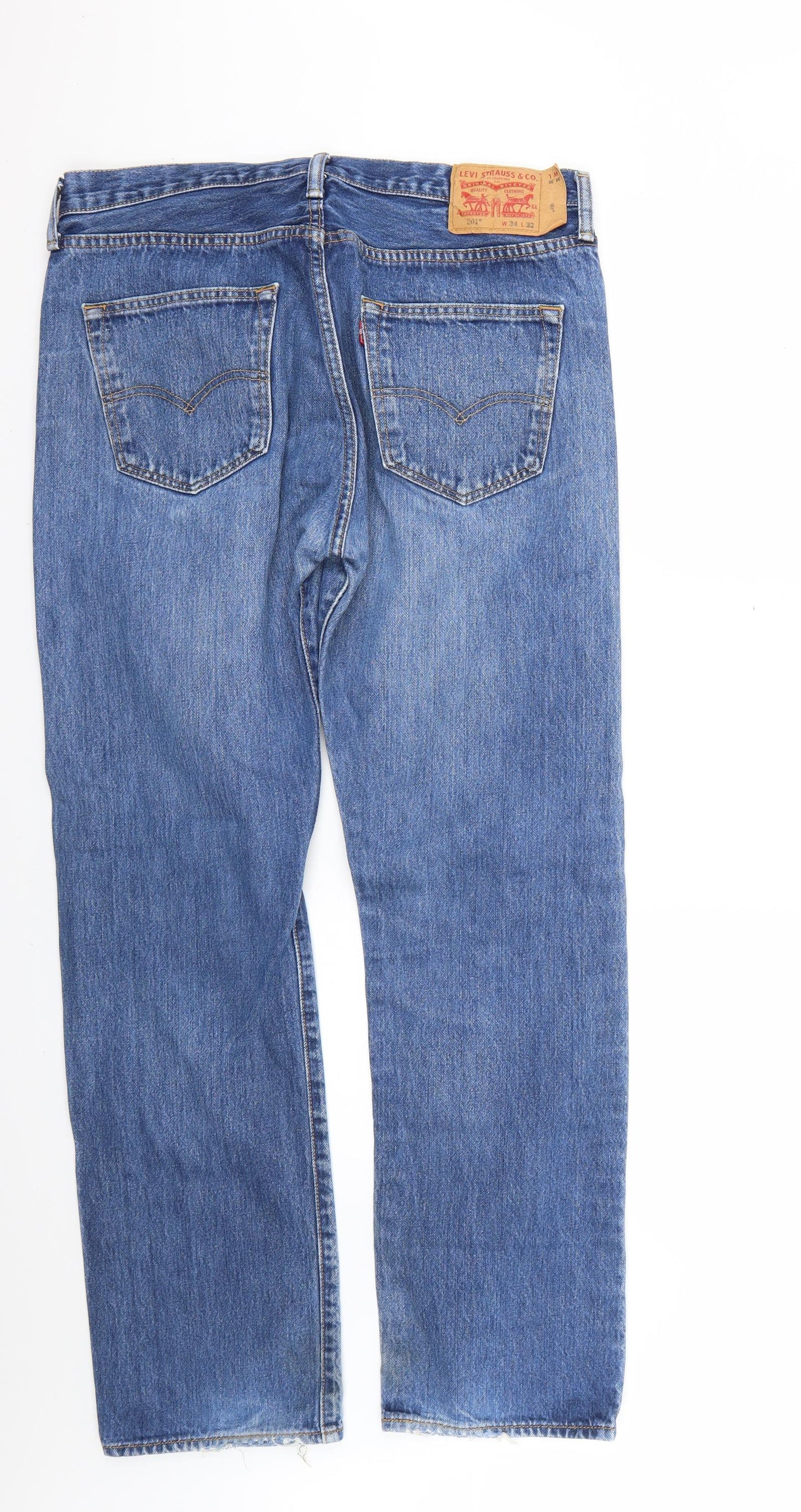 levi Mens Blue   Straight Jeans Size 34 L30 in